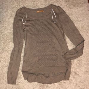 Tan with middle lace inset in front and back